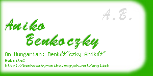 aniko benkoczky business card